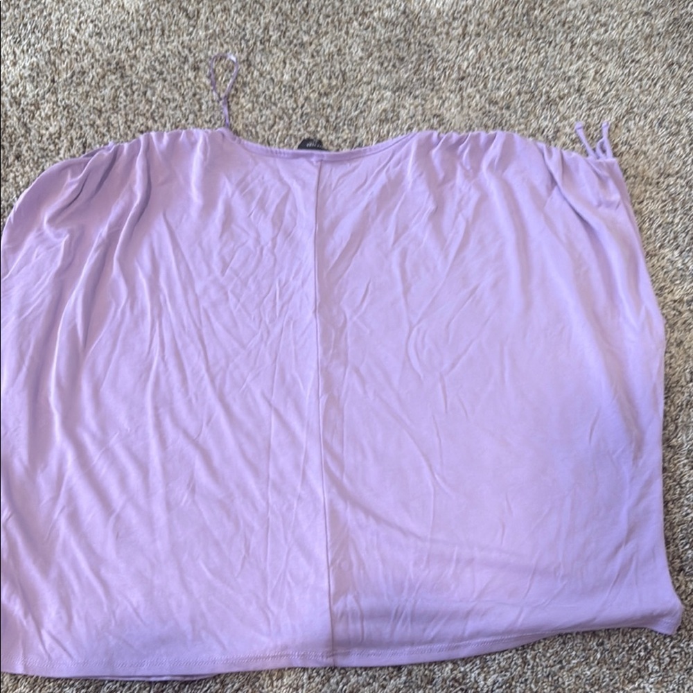 Simply Vera Vera Wang Purple Ruched Sleeveless Tank Top - Picture 3 of 4